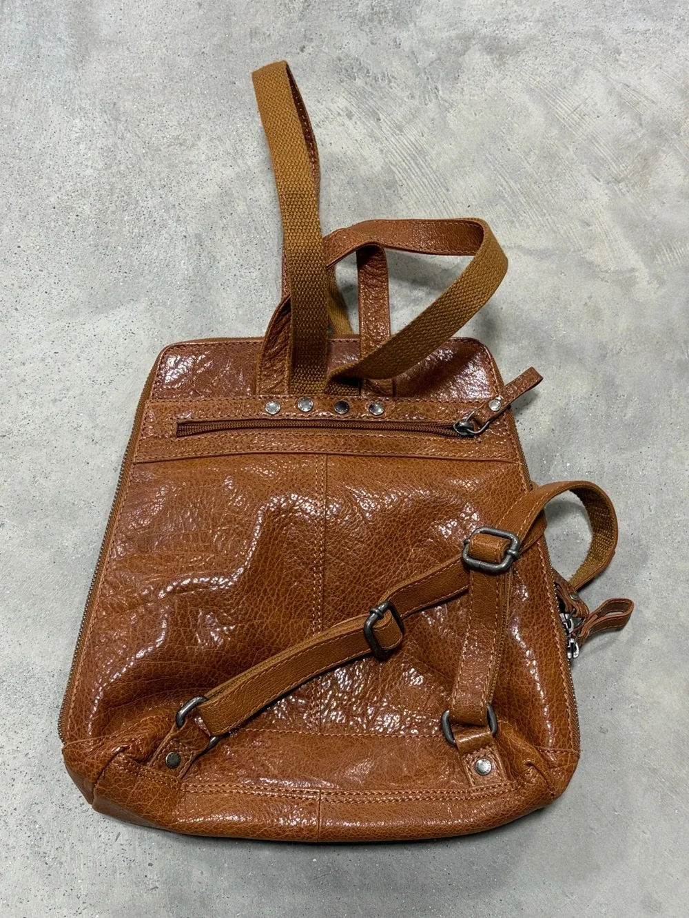 Spikes & Sparrow Brown Leather Backpack